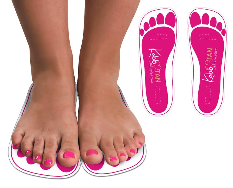 KOBBTAN 60 Pairs(120feets) Spray Tan Feet Pads Disposable & Economic Pink Feet pads for Spray tanning,Use in Tanning booth,Sunless Tanning at Home or Beauty Salon-Non Slip-Comfortable-Hygienic-Ultra Bronzing - Image 1